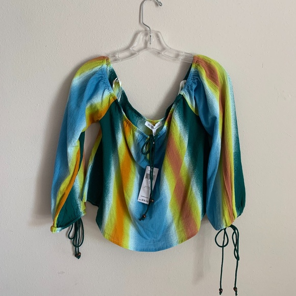 NWT BCBGeneration Faded Stripe Balloon Top - Picture 2 of 6